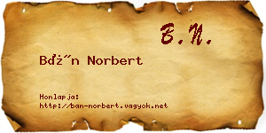 Bán Norbert névjegykártya